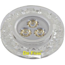 FT 817 LED, Светильник  De Fran  светодиодный с ПРА и LED, 300Лм, хром + прозрачный центр + кристалы 3000К