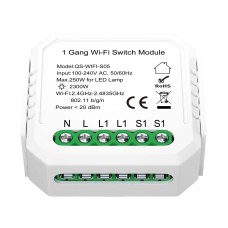 ST9000.500.01C WIFI реле 1 канал, 10A Белый - -*Max 2300W/250W - Ra  IP20 L46xW46xH18 100-240V AROUND