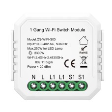 ST9000.500.01C WIFI реле 1 канал, 10A Белый - -*Max 2300W/250W - Ra  IP20 L46xW46xH18 100-240V AROUND